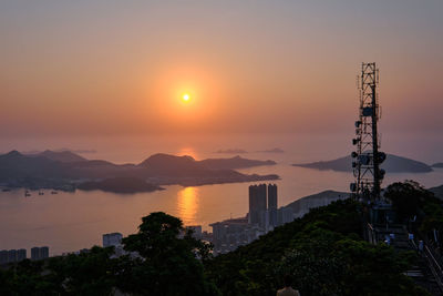 Scenic view of sea against sky during sunrise