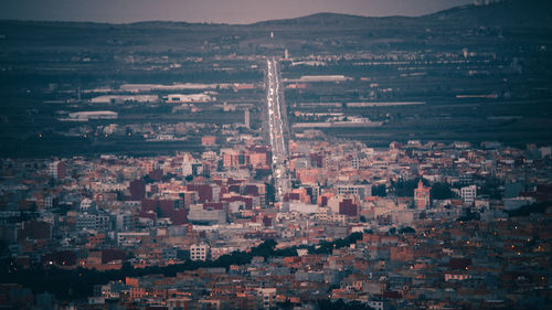 Aerial view of buildings in city
