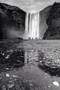 Scenic view of waterfall