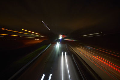 Light trails on highway at night