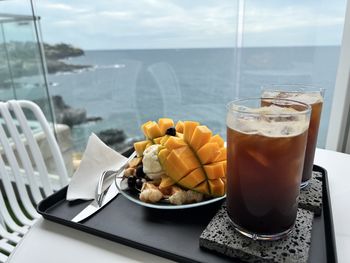 Close-up of food on table