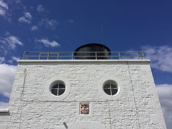 Low angle view of lighthouse against sky