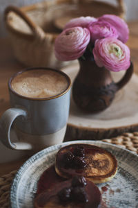 Close-up of coffee on table