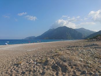 Scenic view of beach against sky