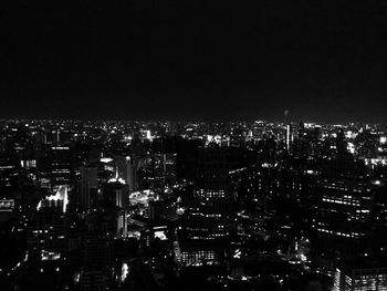 View of cityscape at night