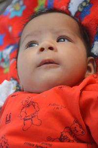 Close-up portrait of cute baby girl