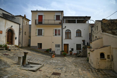 A little square of aliano,old village of basilicata region, italy.