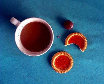 High angle view of coffee cup