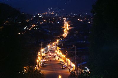 Illuminated city at night