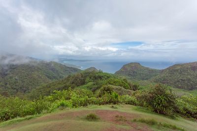 Scenic view of mountains against sky