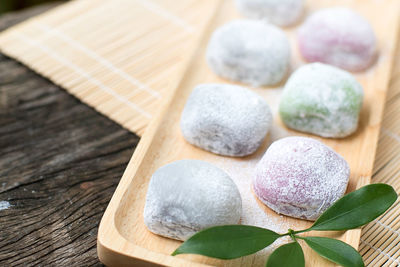 Traditional japanese confectionery desert daifuku mochi