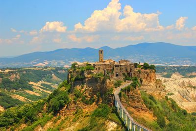 Scenic view of citiva di bagnoregio against sky