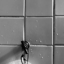 Low section of person standing on wall