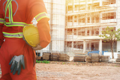 Man standing at construction site