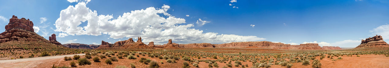 Panoramic view of rock formations against sky