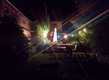 Illuminated street light at night