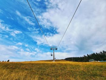 Cable car pylon against sky