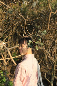 Close-up of dry leaf on field