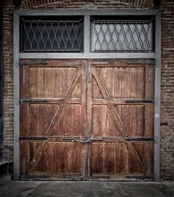 Closed door of old building