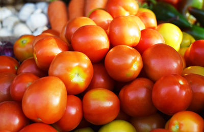 Close-up of tomatoes for sale at market stall