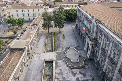 High angle view of the benedectine monastery of catania