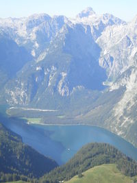 Scenic view of mountains during winter