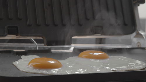 Close-up of breakfast on table