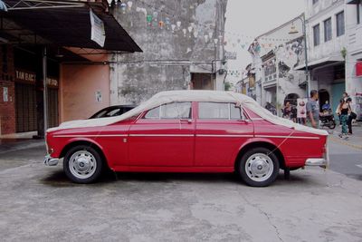 Vintage car on street