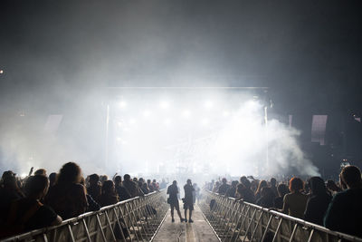 Rear view of people at music concert