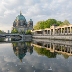 Reflection of building on water