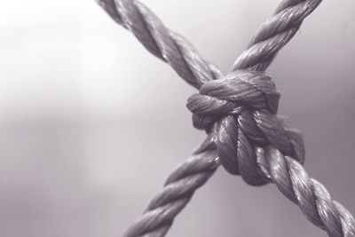 Close-up of rope tied up