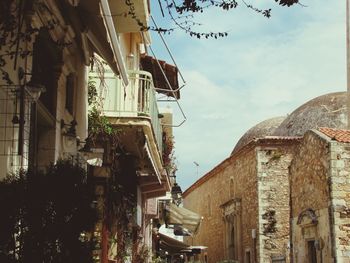 Low angle view of buildings against sky