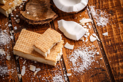 Close-up of food on table