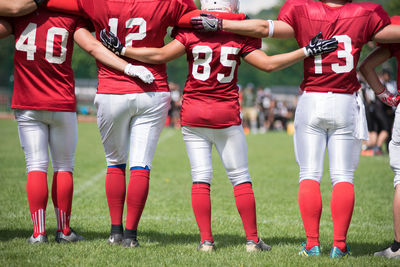 Group of people in soccer field