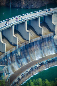 High angle view of dam