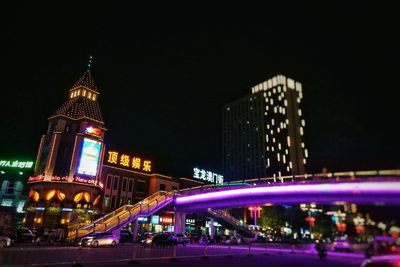 Illuminated city at night