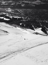 Aerial view of landscape during winter