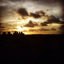 Silhouette of landscape at sunset