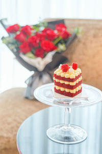 Close-up of cake on table