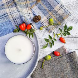 Soy wax candle with autumn/fall wild fruits