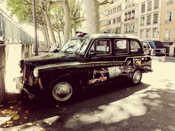 Vintage car on road