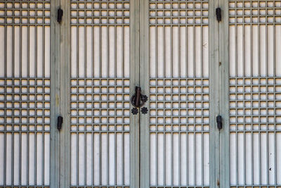 Full frame shot of closed door of building