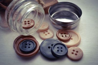 Close-up of objects on table