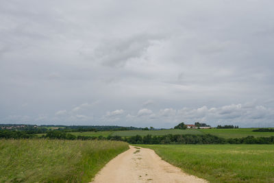 Road passing through field