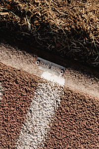 High angle view of railroad track