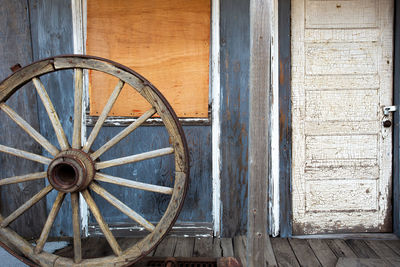 Old weathered door of building