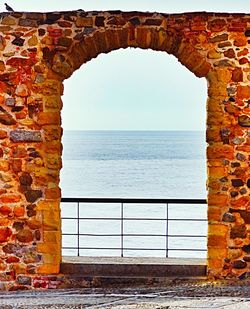 View of sea against blue sky