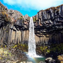 Scenic view of waterfall