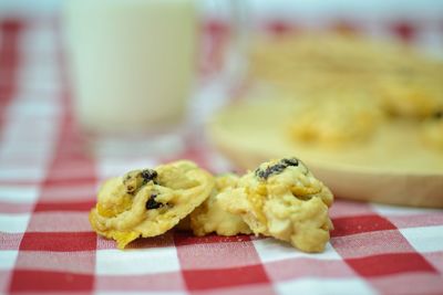 Close-up of food on table