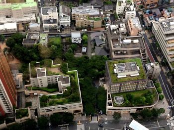 High angle view of city street